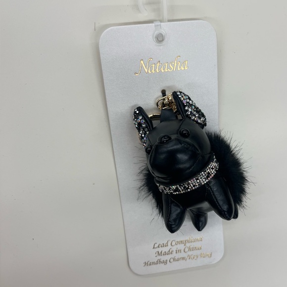 NWT ⚜️🖤⚜️ Natasha Couture Adorable French Bulldog Keychain Bag Charm